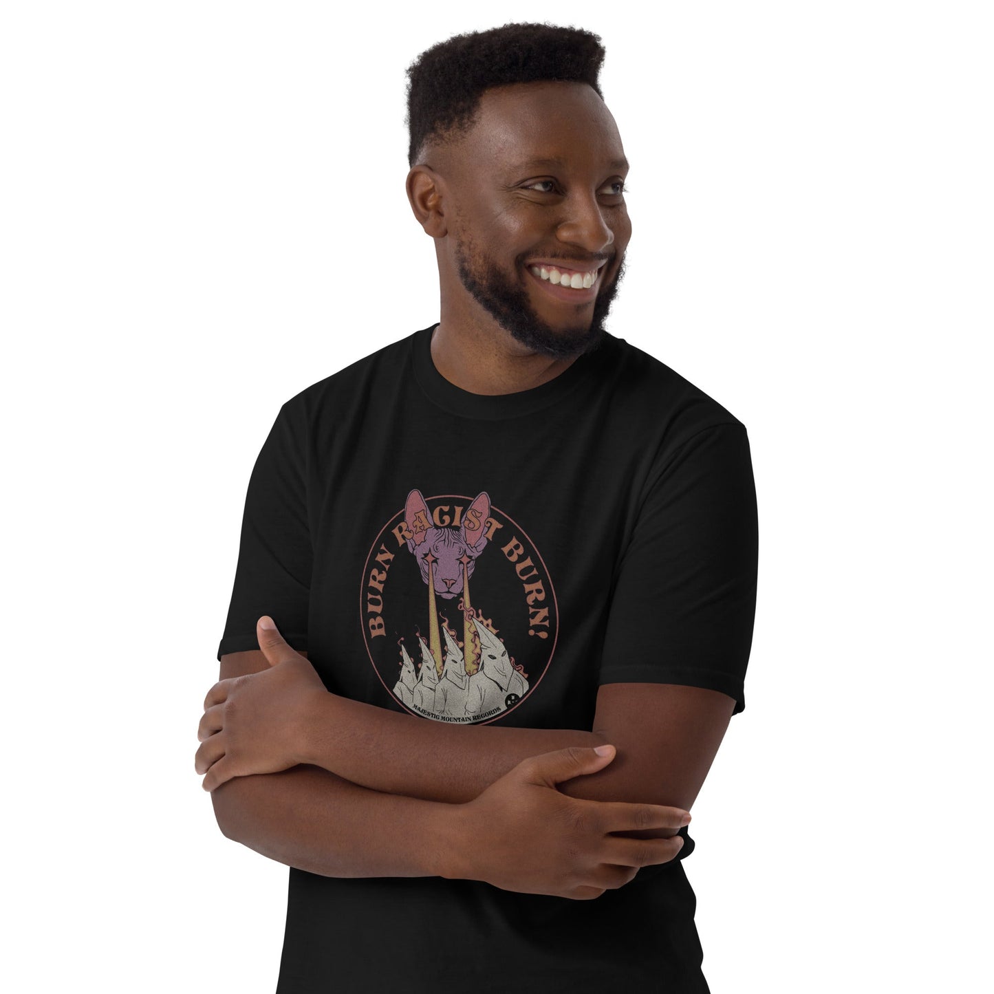 Burn Racist Burn Short - Sleeve Unisex T-Shirt - Majestic Mountain Records